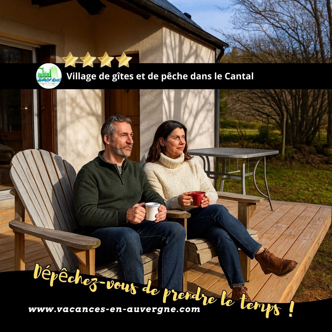 détente, repos et calme pour profiter des terrasses privées de Cantal Emotions