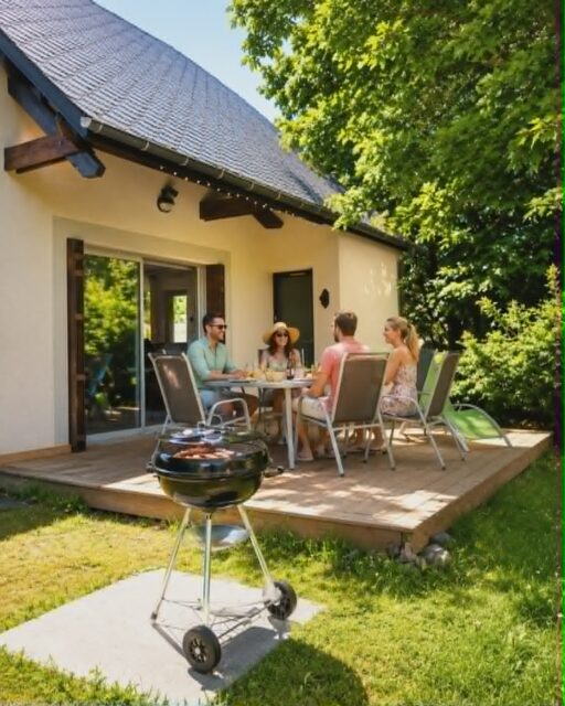 terrasse privative sur le gite le Violon - Cantal Emotions